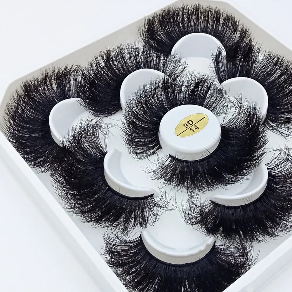 New 5 pairs of 15-25mm 3D mink eyelashes wholesale natural fake eyelashes, wholesale