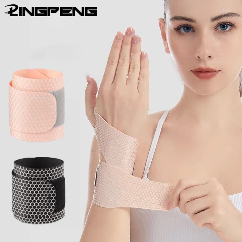 Fisso Spandex Sport Polso Guard Distorsione del polso Tendinite con nastro di fissaggio Polsino Ultra sottile Brace per articolazioni Badminton Basket