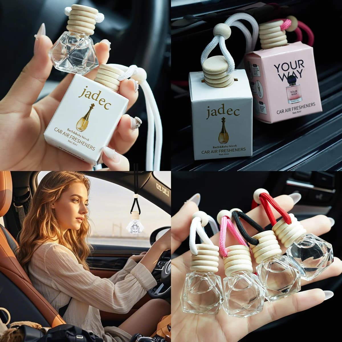 Car perfume with perfume bottle, long-term car deodorant, car perfume used for interior accessories for car, keeps charming and fresh