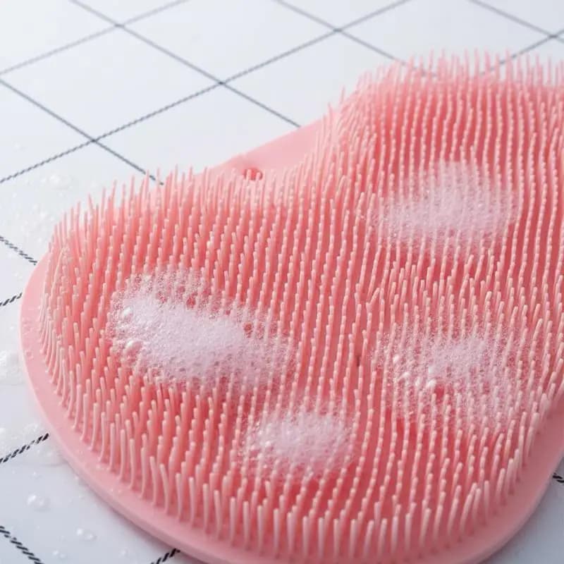 Shower Foot Scrubber Mat Wall Mounted Back Washer Non Slip Exfoliating Pad for Foot and Body Relaxation at Home