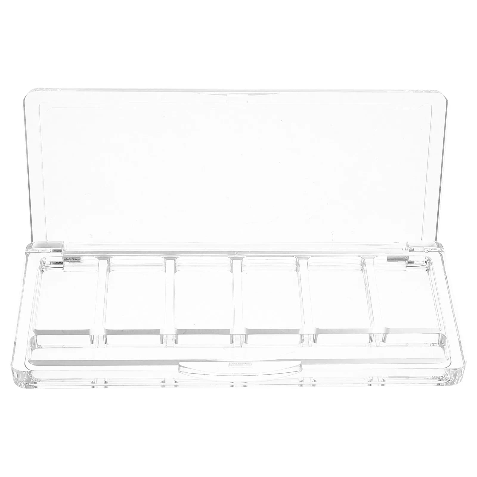 Palette Trasparente a 6 Scomparti Vuoti per Ombretti, Organizer in Plastica per Trucchi Fai-da-te, Vassoio Portatile da Viaggio per Cosmetici, Blush e Correttore