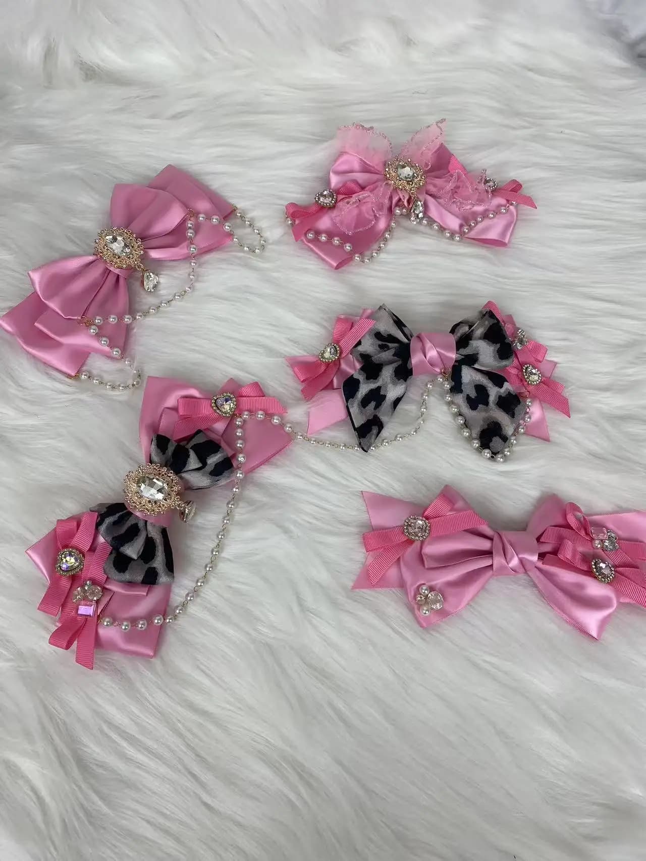 Original Handmade Dopamine Ji Multi-layer Bead Chain Ancient Shibuya Spice Girls Wind Edge Clip Top Clip Set
