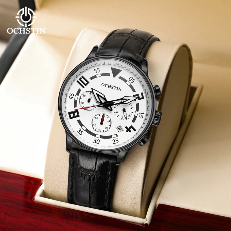 OCHSTIN marchio originale vendite calde orologi da uomo in pelle al quarzo orologio da polso maschile data calendario orologio sportivo moda casual per uomo