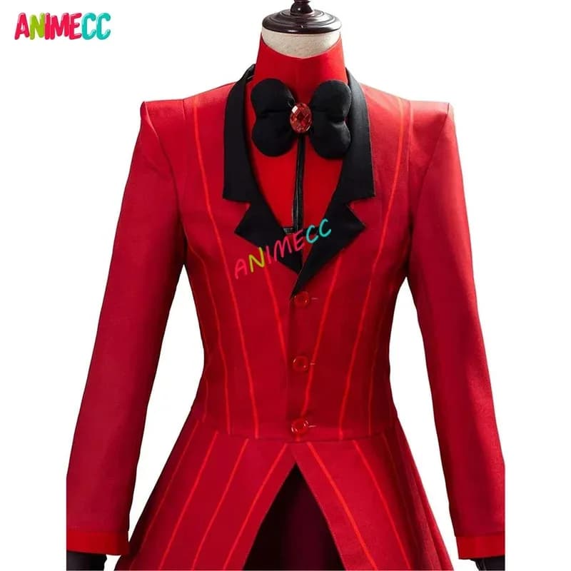 2025 yiyiAlastor Costume Cosplay Parrucca Orecchio Giacca Rossa Uniforme Anime Halloween Party Abiti per Gli Uomini Set Completo S-XXXL
