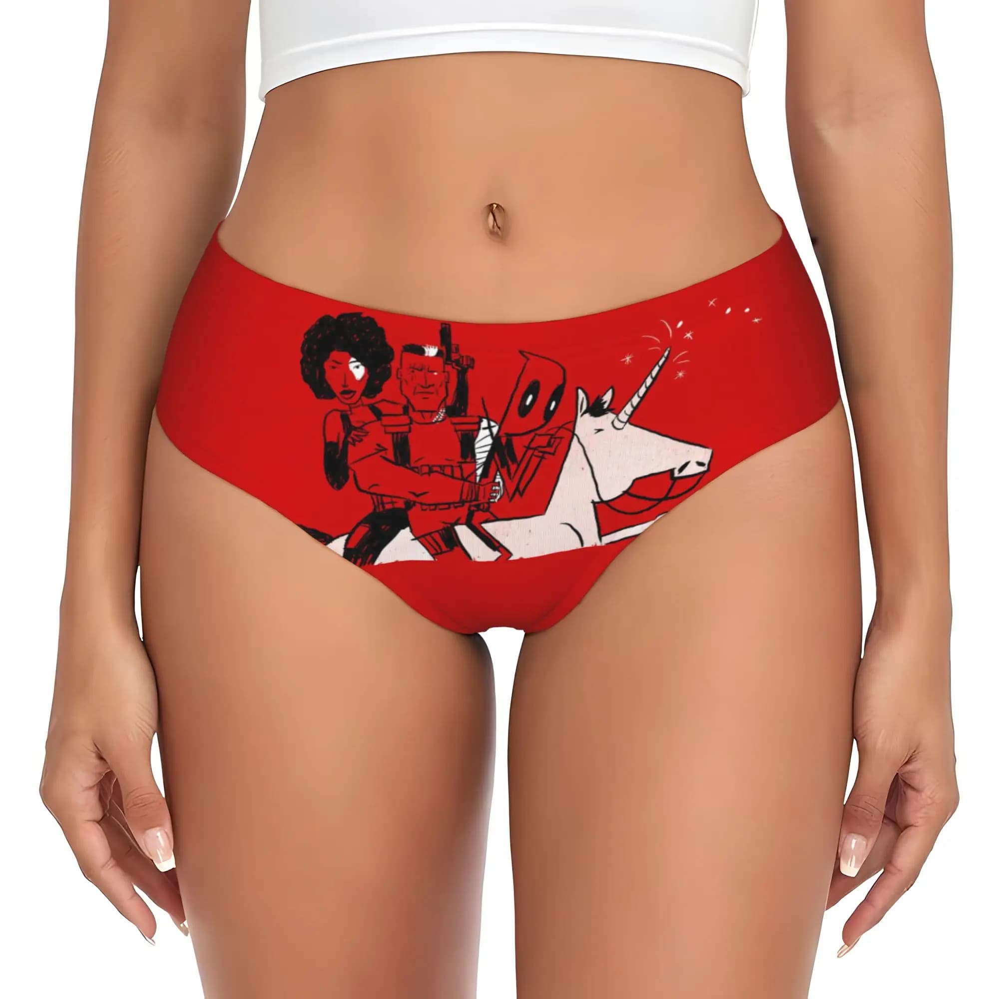 Slip da Donna Personalizzati D-Deadpool Manga, Intimo Traspirante ed Elasticizzato
