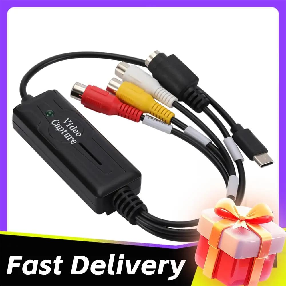 Convertitore Audio Video USB 3.1 Easy Cap 1 Canale Tipo-C Adattatore di Acquisizione Audio DVD Scheda di Acquisizione Video per PC Smartphone