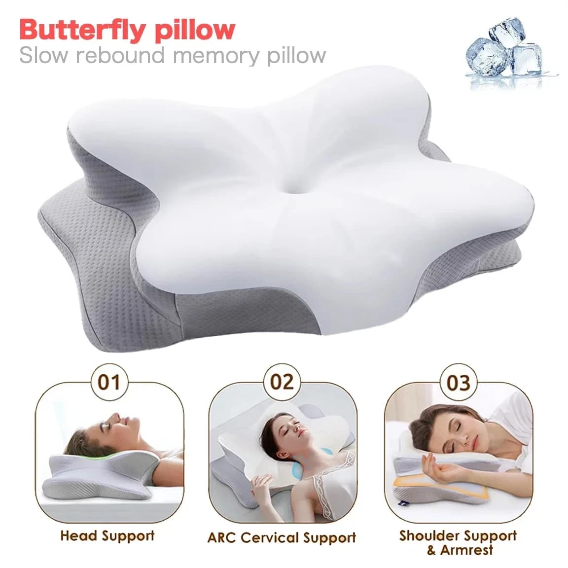 Ergonomic Orthopedic Memory Foam Pillow Breathable Shoulder Pain Soft Memory Sleeping Cervical Pillow Mat Shoulder Neck Massager
