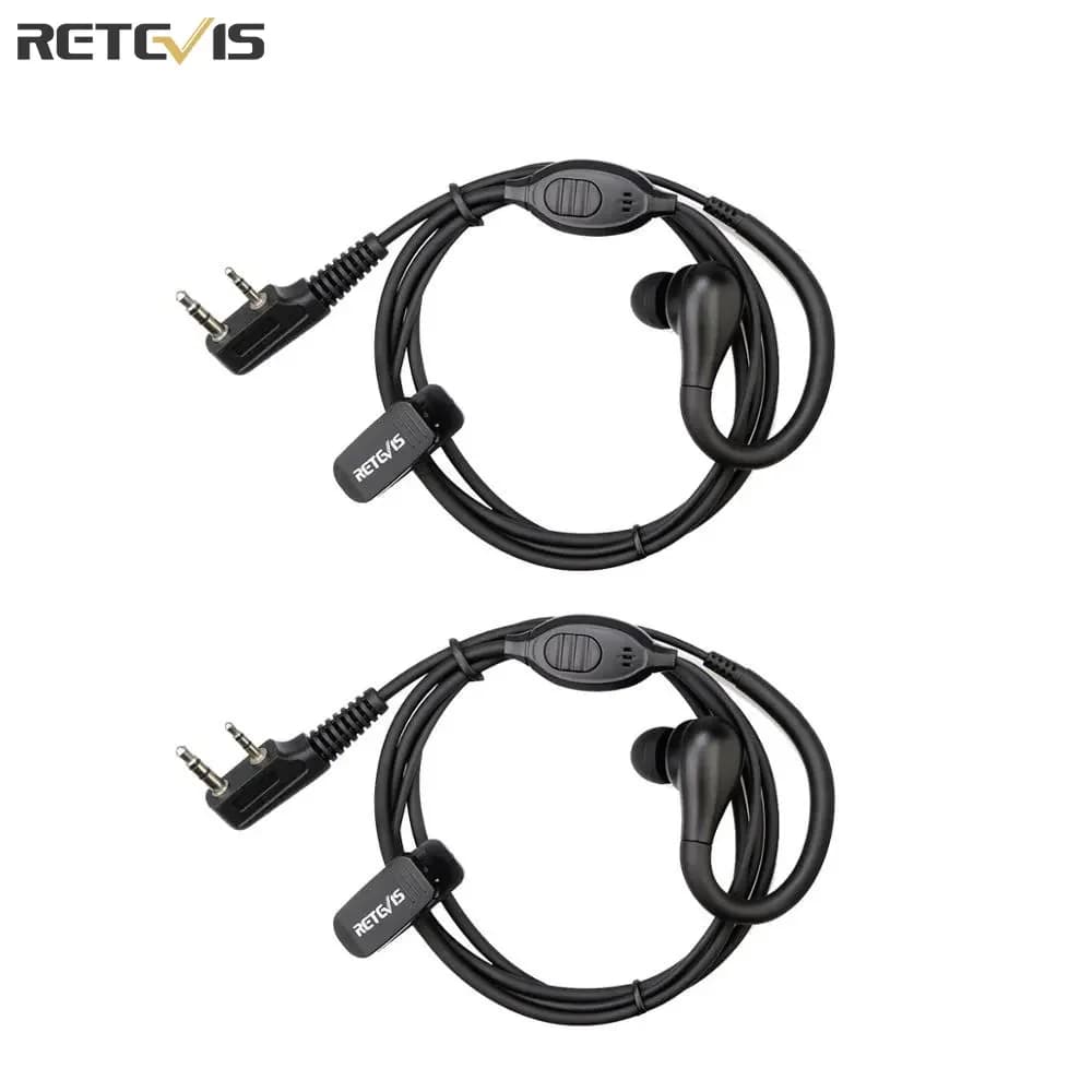 Retevis EEK007 RT22 Auricolare Walkie Talkie 2Pin Curvetta Auricolari Radio bidirezionale per Retevis RB618 H777 RT622 Baofeng UV5R TYT