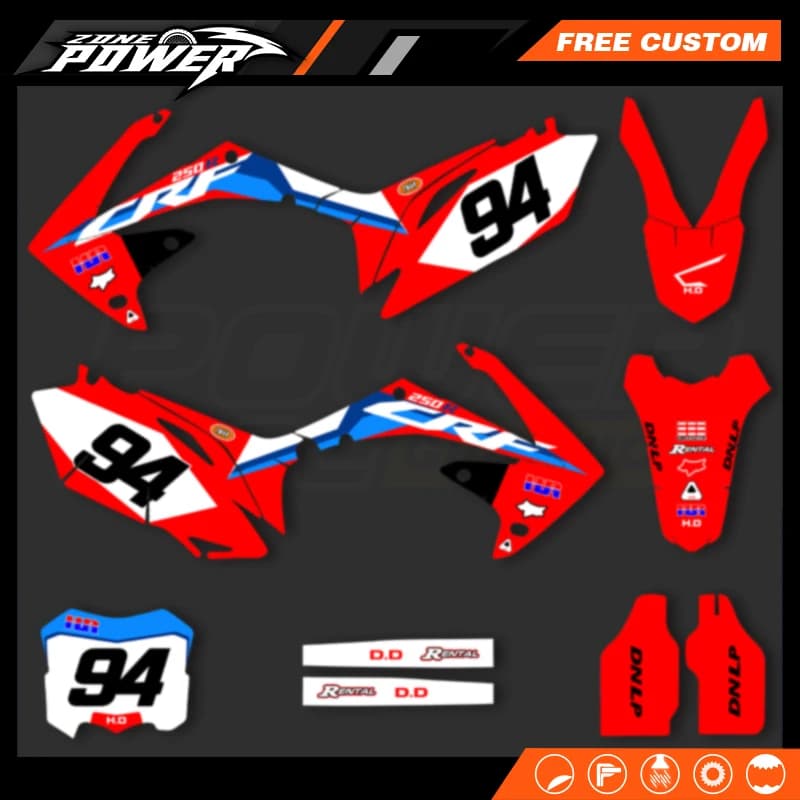 Powerzone Motorcycle Graphic Decal Stickers Kits For Honda CRF450 CRF450R 2009-2011 2012 CRF250 CRF250R 2010 2011 2012 2013 112