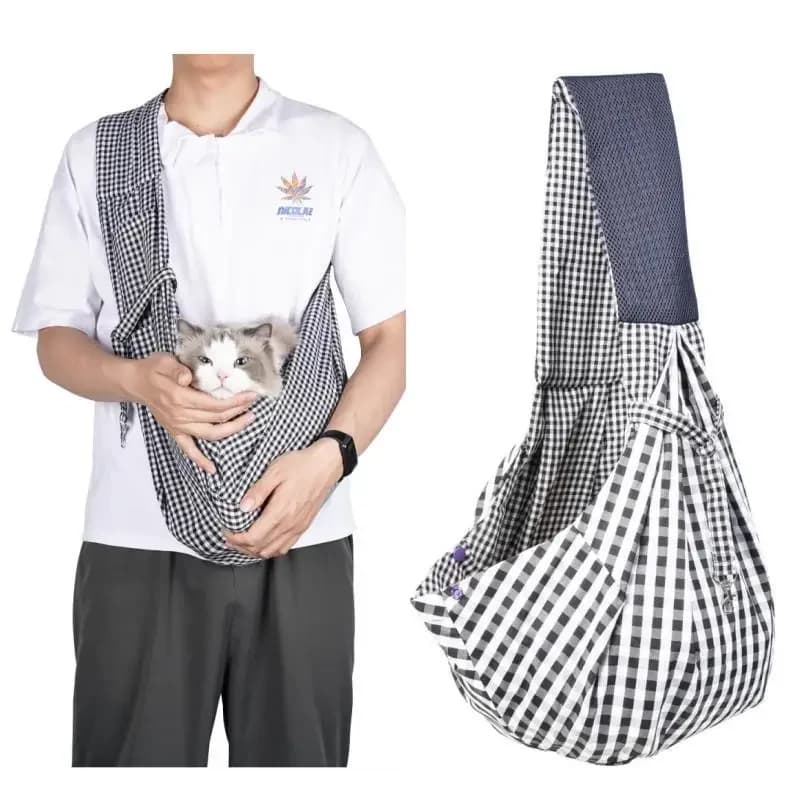 New Foldable Portable Cat Backpack, Adjustable Shoulder Crossbody Sling Pet Carrier for Small Dogs Large Capacity Travel Cat Bag