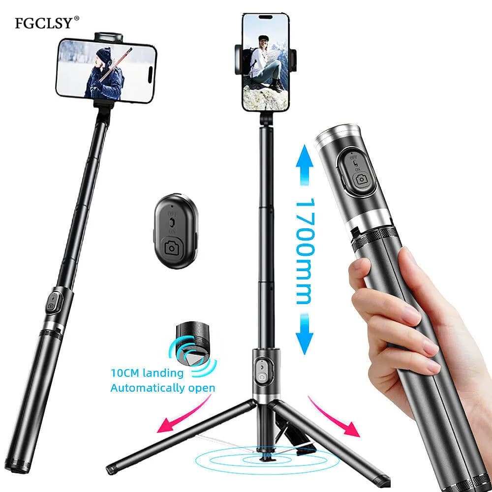 nuovo supporto per smartphone selfie stick da 170 cm con treppiede retrattile portatile per telefono cellulare con telecomando wireless per telefono