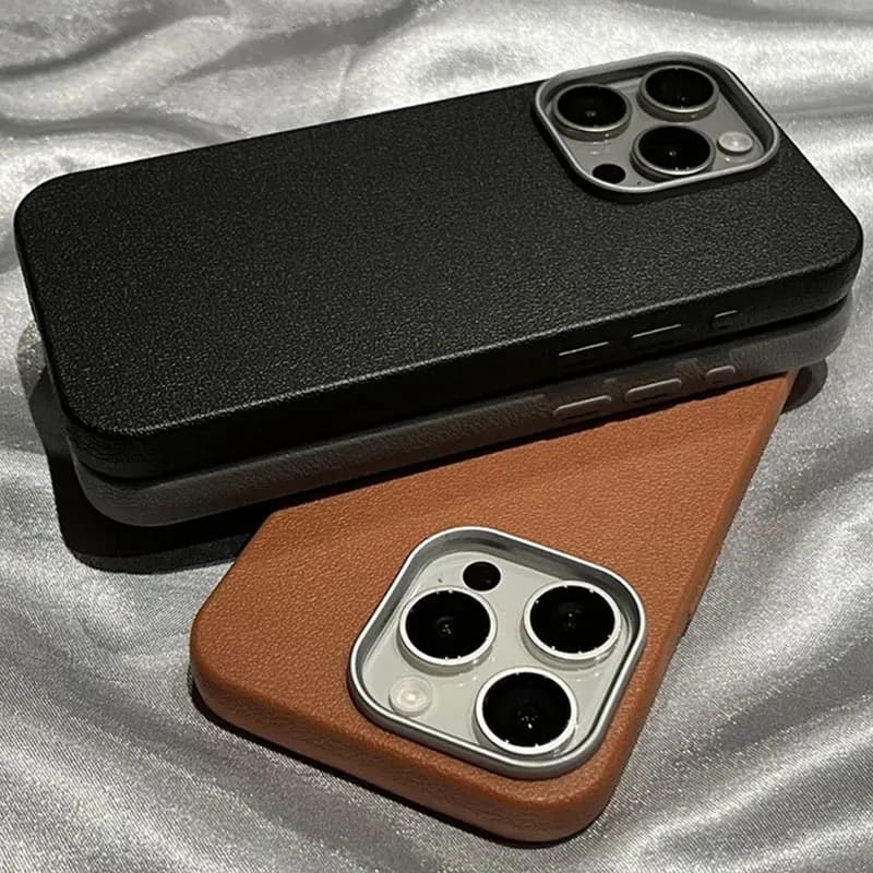 Custodia per telefono in silicone di lusso in pelle opaca per iPhone 11 12 13 14 15 16 Pro Max Plus X XS Max XR Protezione morbida antiurto