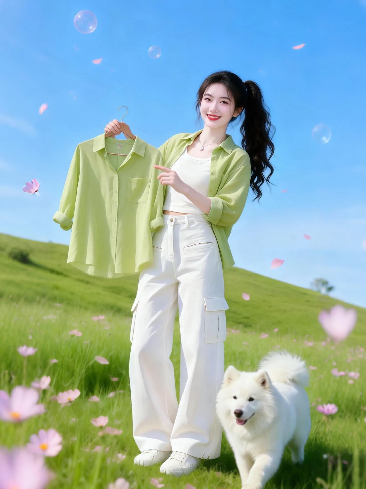 Giacca Camicia Verde Donna 2026 Nuova Collezione Estiva, Cardigan Aperto con Colletto Risvoltato, Design Unico e Raffinato