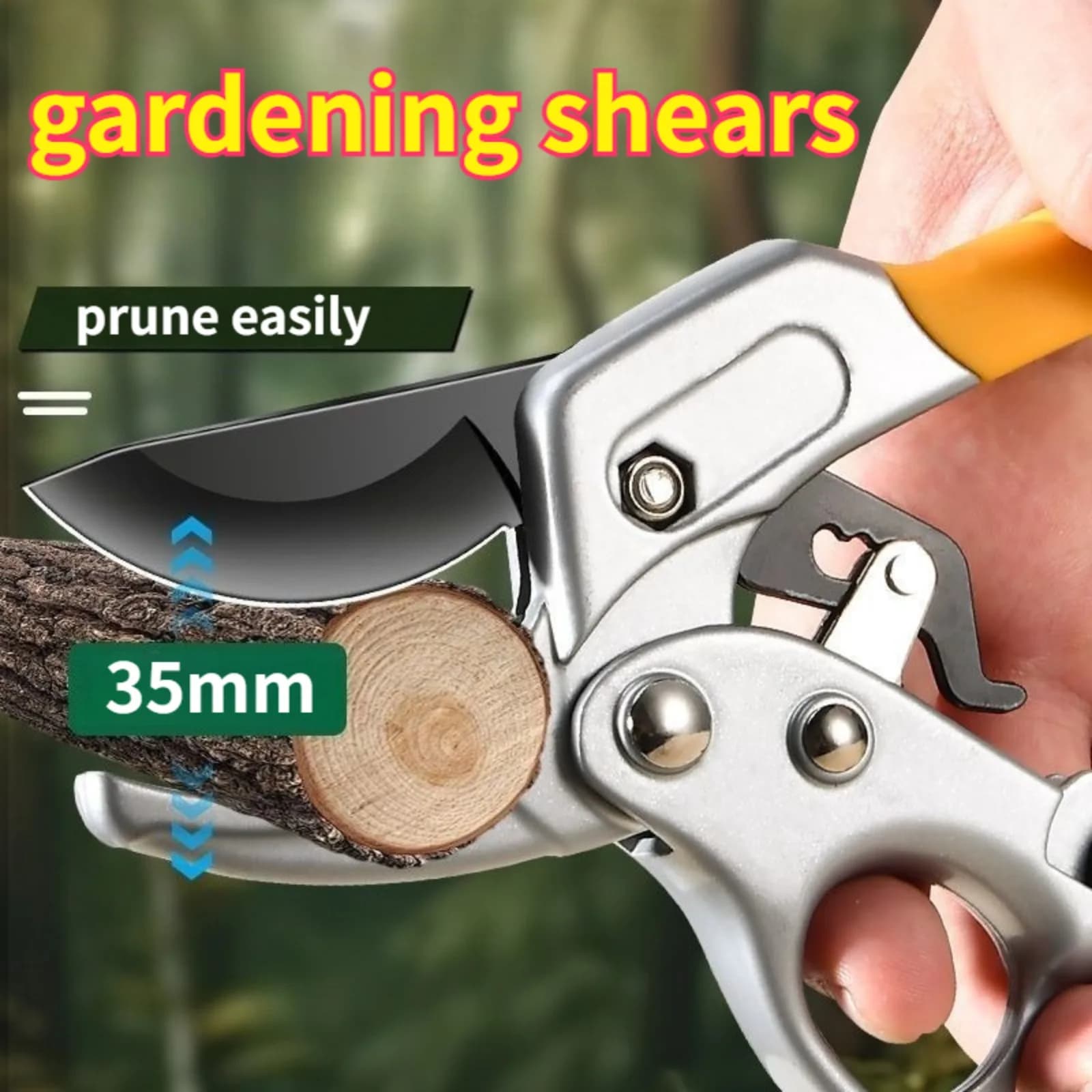 Labor Saving Ratchet Garden Pruning Shears Sharp SK5 Blade Tree Branch Trimmers Ergonomic Non-Slip Handle Garden Cutting Tool