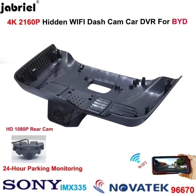 4K 2160P WiFi DVR car recorder 24H Dash Cam Front and rear camera for BYD Tang EV /DM-i / DM-p 2018 - 2020 2021 2022 2023