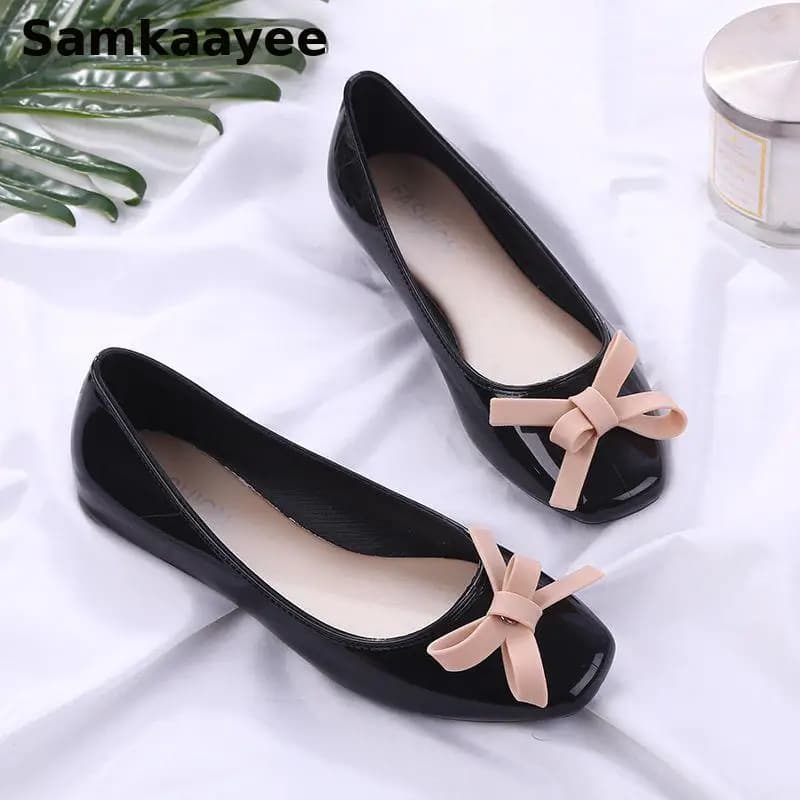 35-40 Scarpe da pioggia impermeabili da donna Primavera Autunno Scarpe basse Donna Zapatos Mocassini slip-on antiscivolo con fondo morbido con nodo a farfalla y1
