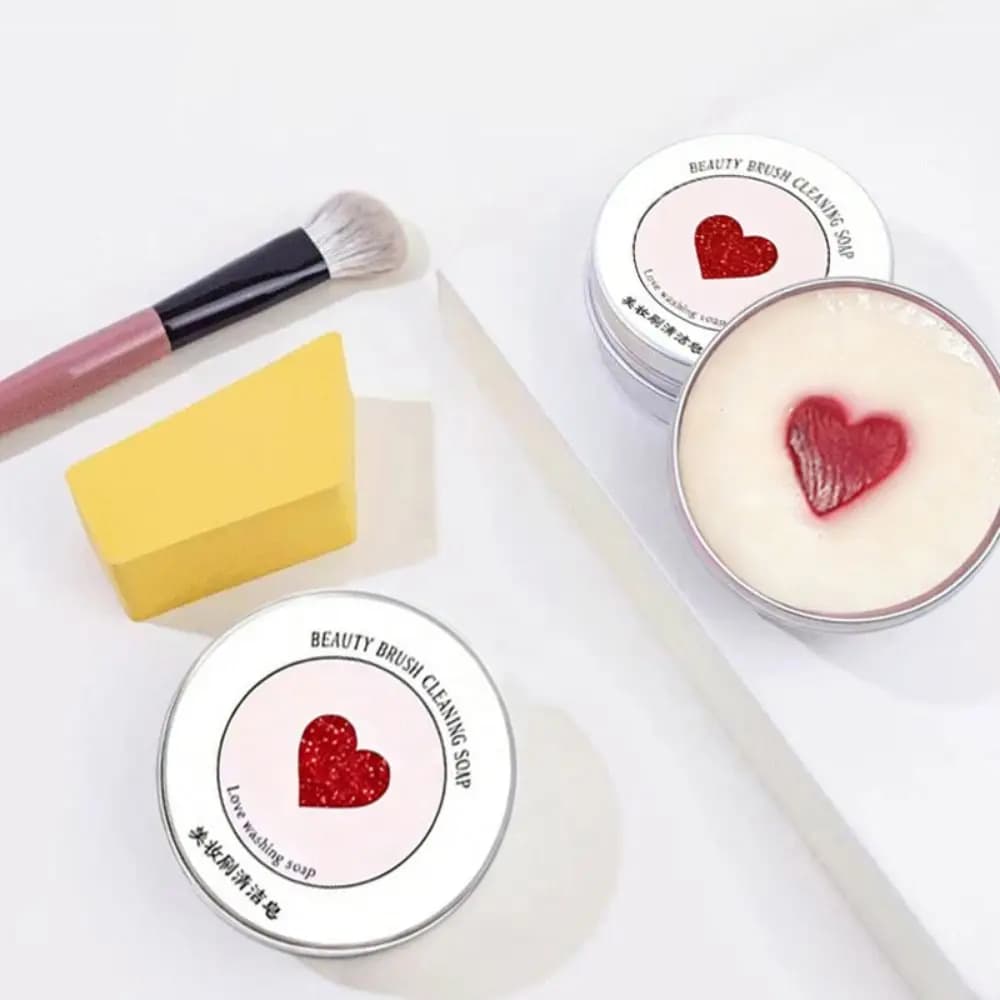 Sapone detergente per pennelli da trucco con profumo di pesca, in silicone, per la rimozione del colore e la pulizia profonda.