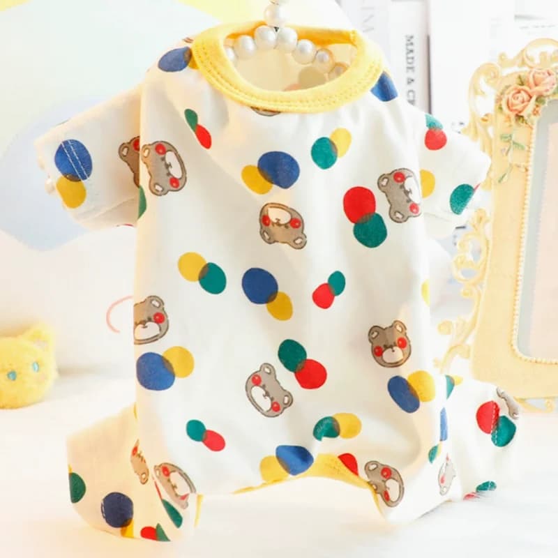 Thin Dog Pajamas Spring Autumn Dog Clothes for Dogs Cute Dot Bear Print Dog Jumpsuit Puppy Coat Chihuahua Bichon Girl Dog Shirts