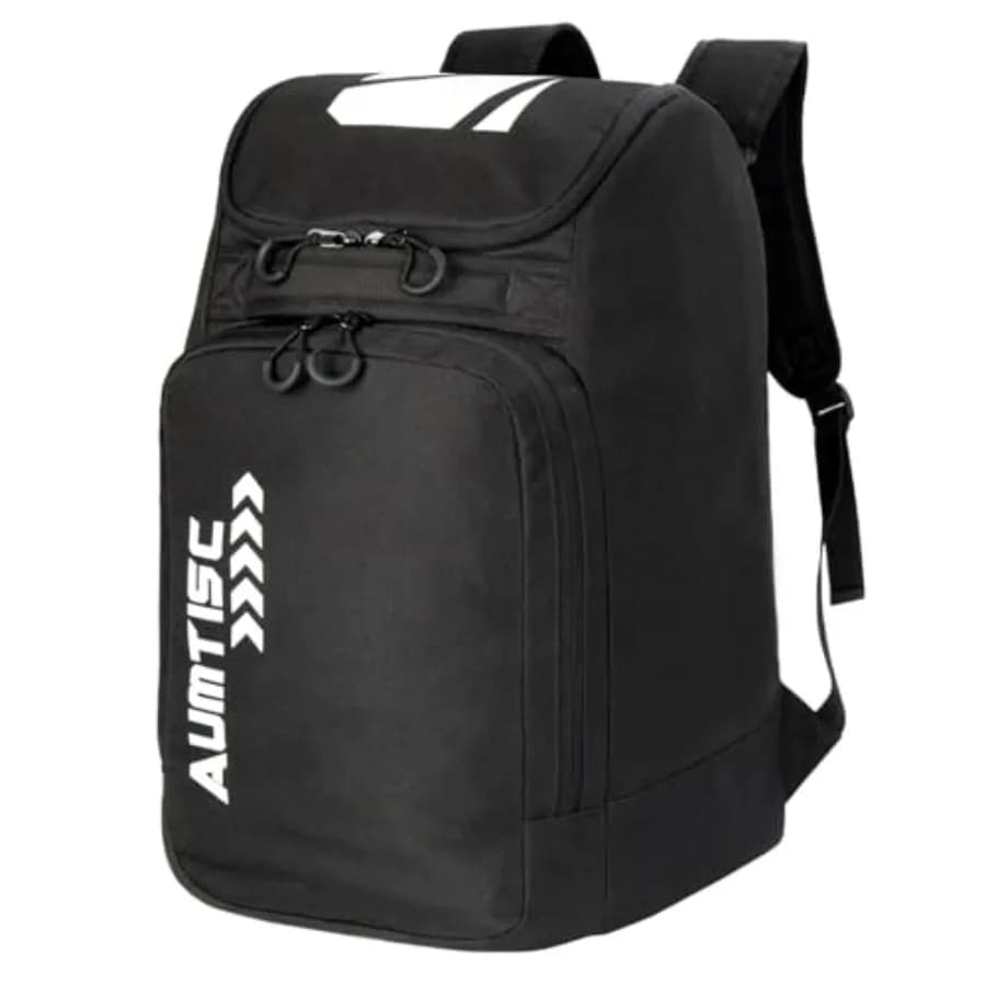 Borsa per Scarponi da Sci, Zaino Imbottito per Scarponi e Casco, Ideale per Viaggi in Aereo, Attrezzatura da Sci, Occhiali, Guanti, Sci e Snowboard