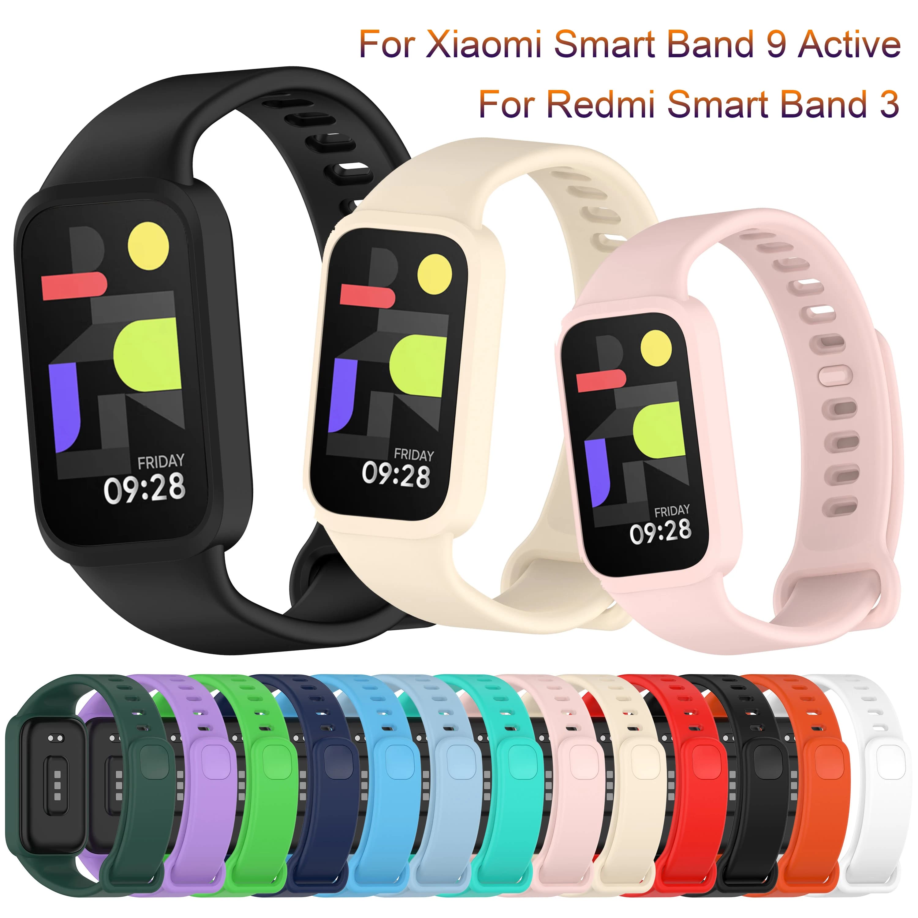 Cinturino in silicone ufficiale per Xiaomi Smart band 9 cinturino attivo accessori per orologi intelligenti Bracciale per cinturino Redmi Band 3 Correa Nuovo