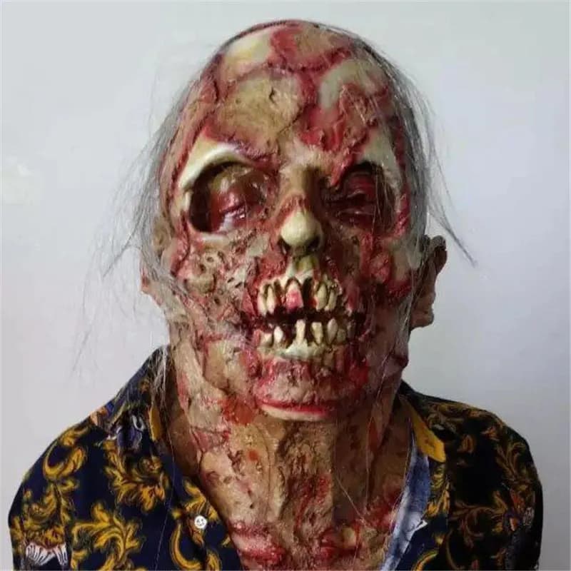 Halloween Horror Mask Zombie Cosplay Mask for Unpacking Party Rot Face Scary Masque Masquerade Mascara Terror Masker Latex