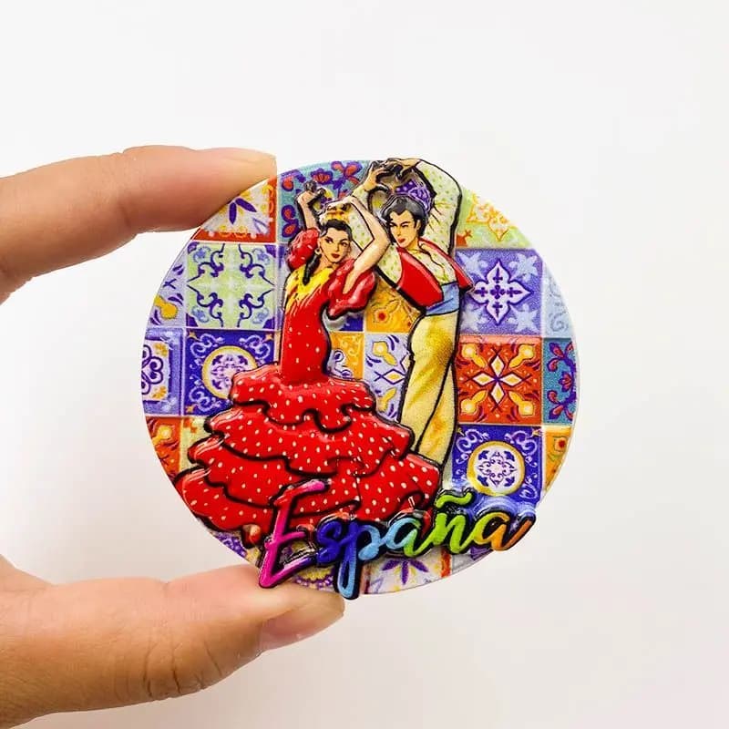 Piastrella spagnola 3D Ballerina di flamenco Magneti da frigorifero Ricordo da viaggio Decorazioni per la casa Regali Magnete da cucina unico Opere d'arte da collezione