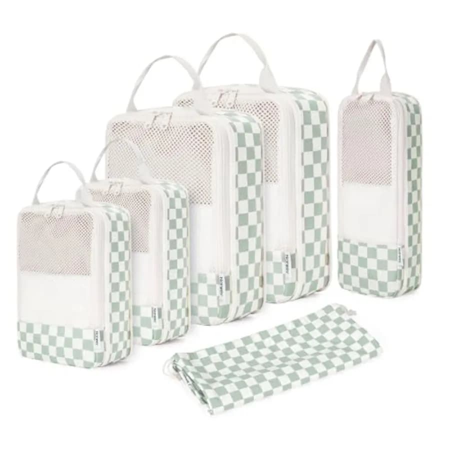 Set da 6/5 Cubi di Compressione per Viaggio, Organizzatori per Bagagli da Donna, Borse per Zaini, Valigie e Borsoni