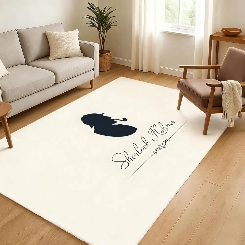 Tappetino S-Sherlock H-Holmes, tappetino morbido e ispessito, antiscivolo, per soggiorno, decorazioni per la casa, tappeti in flanella
