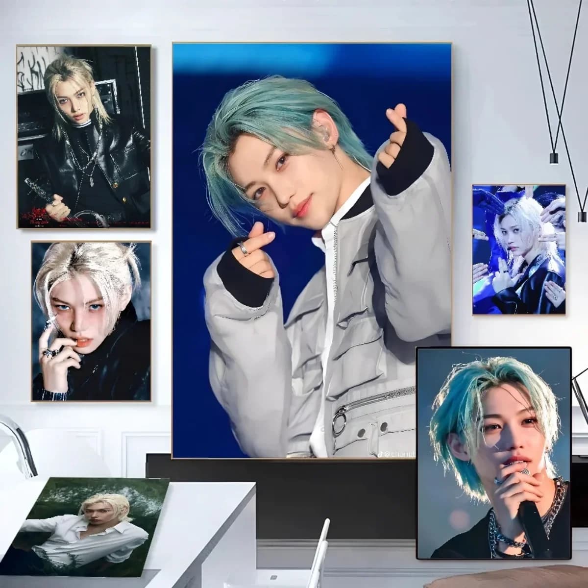 Felix Stray Kids Kpop Poster Paper Print Home Living Room Bedroom Entrance Bar Cafe Canvas Painting Decoration