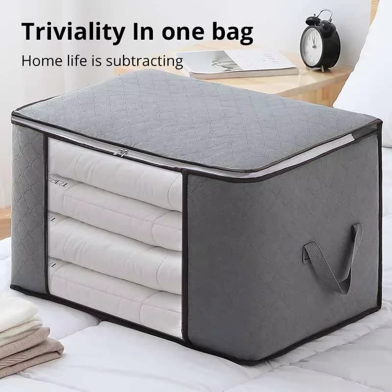 Extra Large Handle Storage Bag - Portable Clothing and Quilt Organizing Bag with Window, Durable Polyester Material, Suitable fo
