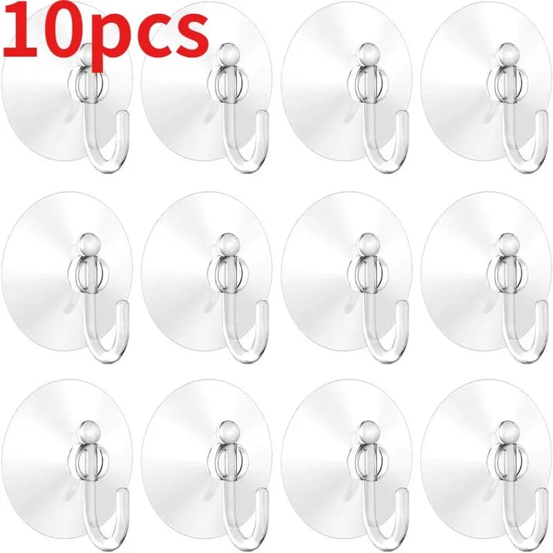 10 ganci a ventosa resistenti, chiusura sottovuoto, senza trapano, per finestra in vetro, bagno, cucina, piastrelle, organizer da parete