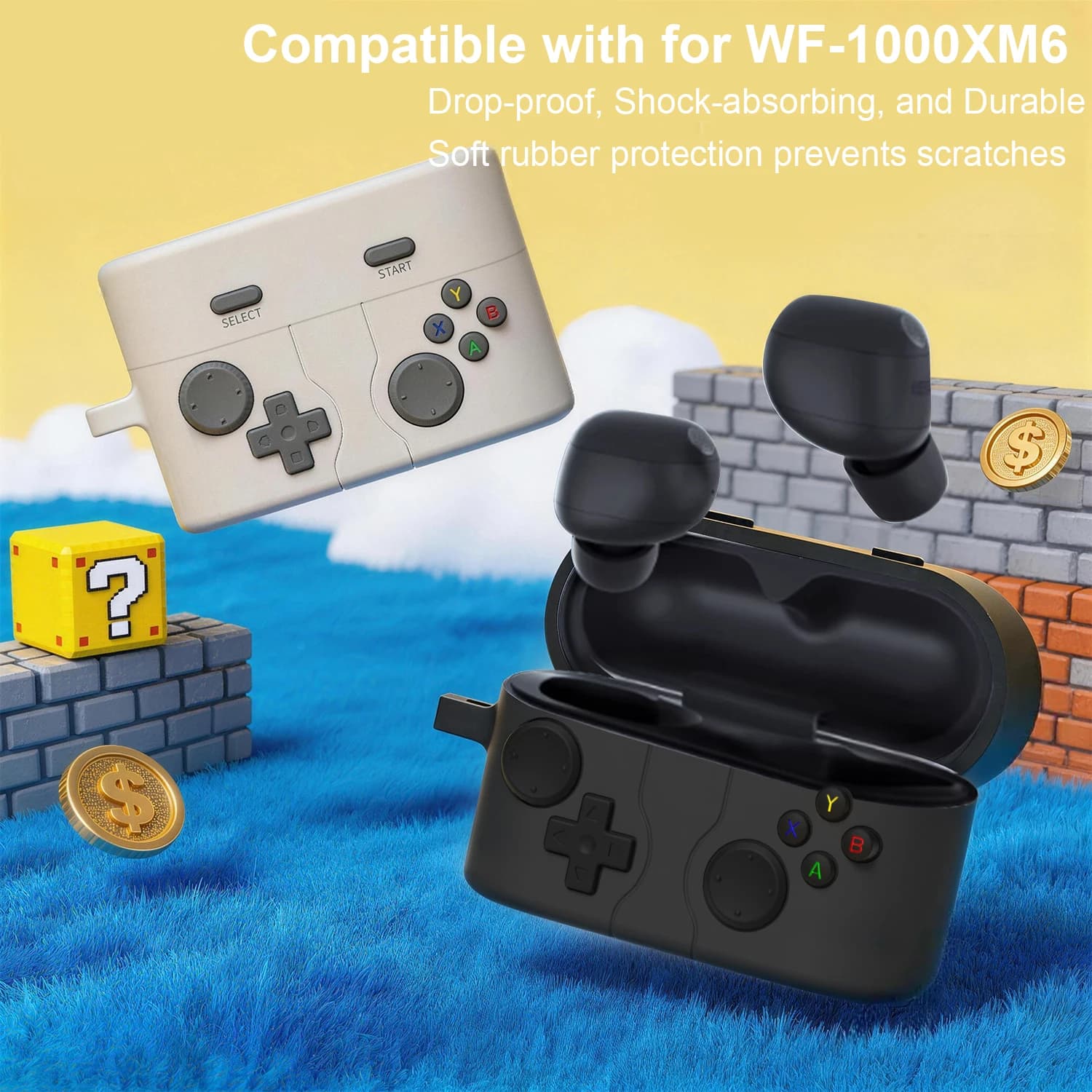 Custodia in silicone per WF-1000XM6, ultrasottile, compatibile con la ricarica wireless, anti-caduta, portatile