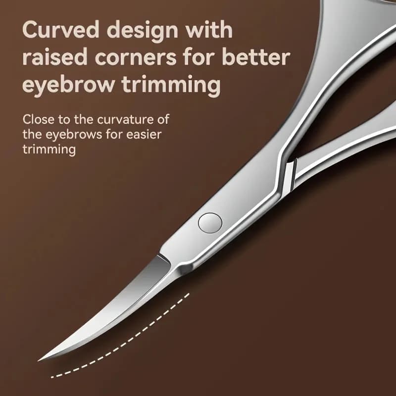 Professional Stainless Steel Precision Scissors for Eyebrows & Nose Hair - Dual-Handed, Ideal for Facial Hair Removal & Trimming