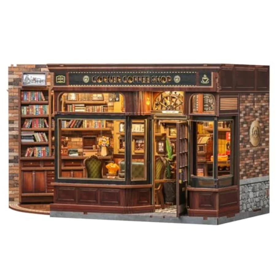 Kit Book Nook - Set Fai-da-Te per Scene in Miniatura per Adulti, Puzzle 3D in Legno, Mini Casa, Decorazione per Libreria, Regalo per Donne e Adolescenti