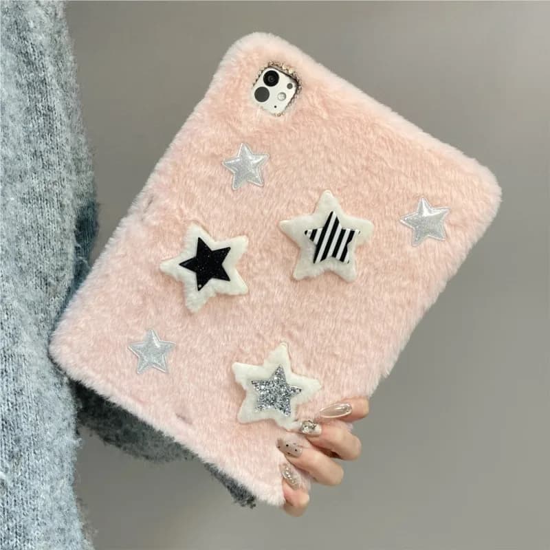 Custodia per Tablet Antiurto con Porta Matite a Forma di Stella, Morbida e Scintillante, per iPad Pro 2018 2020 2022 2024 2025 11/12.9/13 pollici