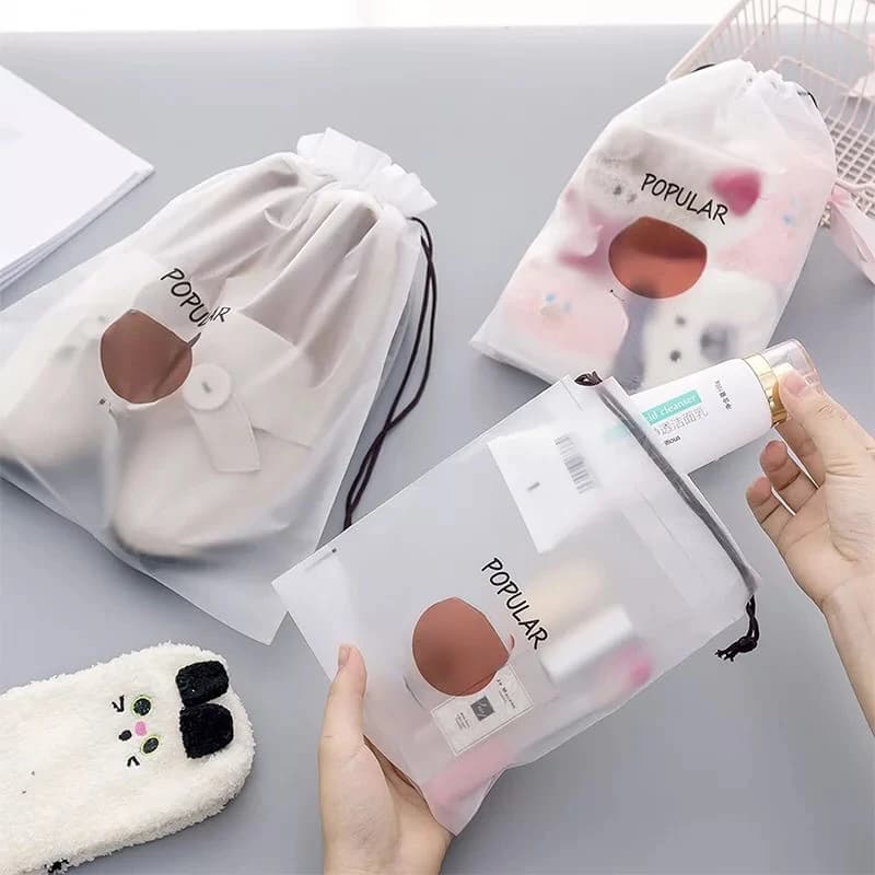 3 pezzi carino trasparente impermeabile borsa per cosmetici da viaggio custodia per trucco da donna bagno trucco da toilette lavaggio kit di bellezza custodia