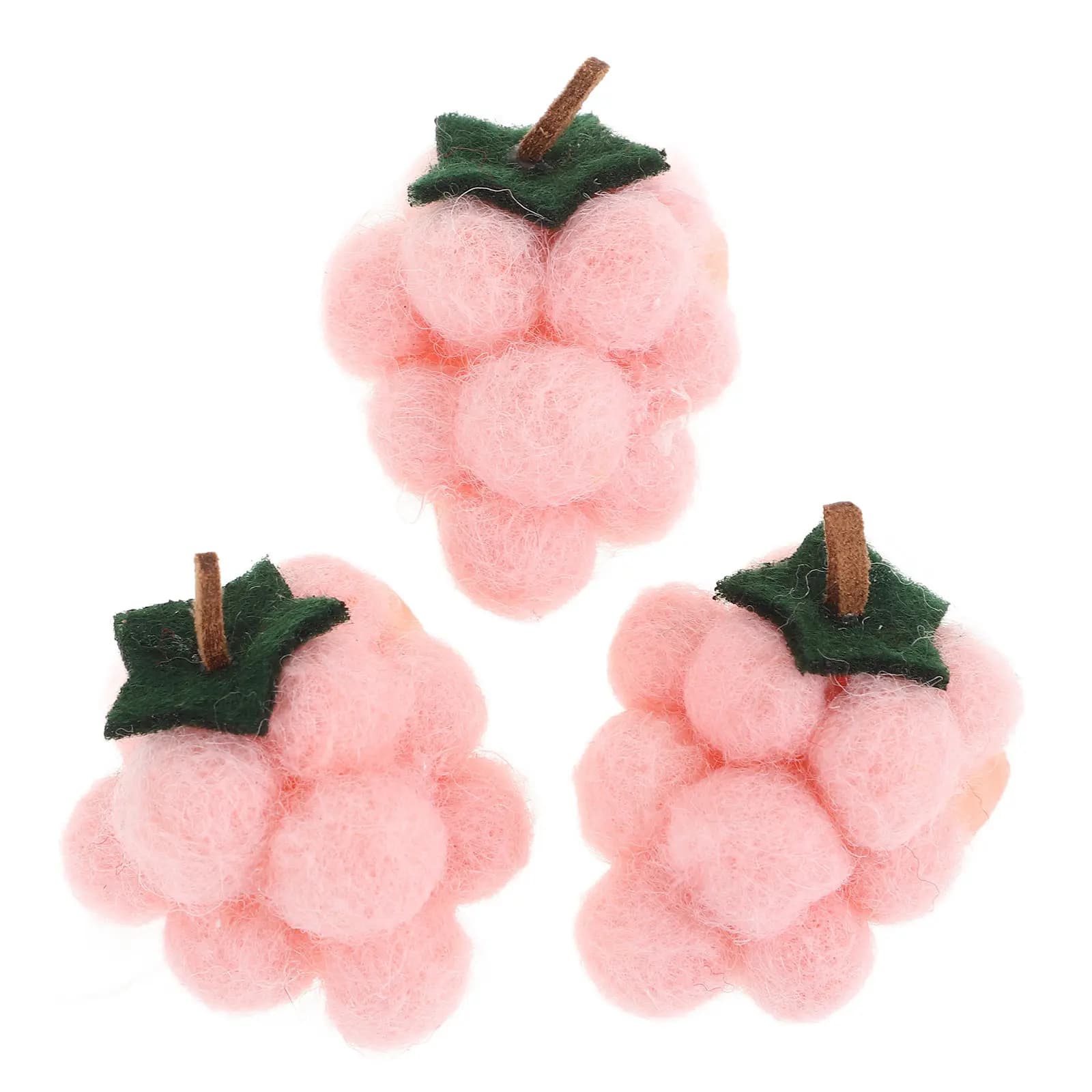 3Pcs Felt Grape Hairpin Craft Kit for DIY Hair Ornament Making High-Quality Fade-Proof Felt Material Adorable Hair Clip