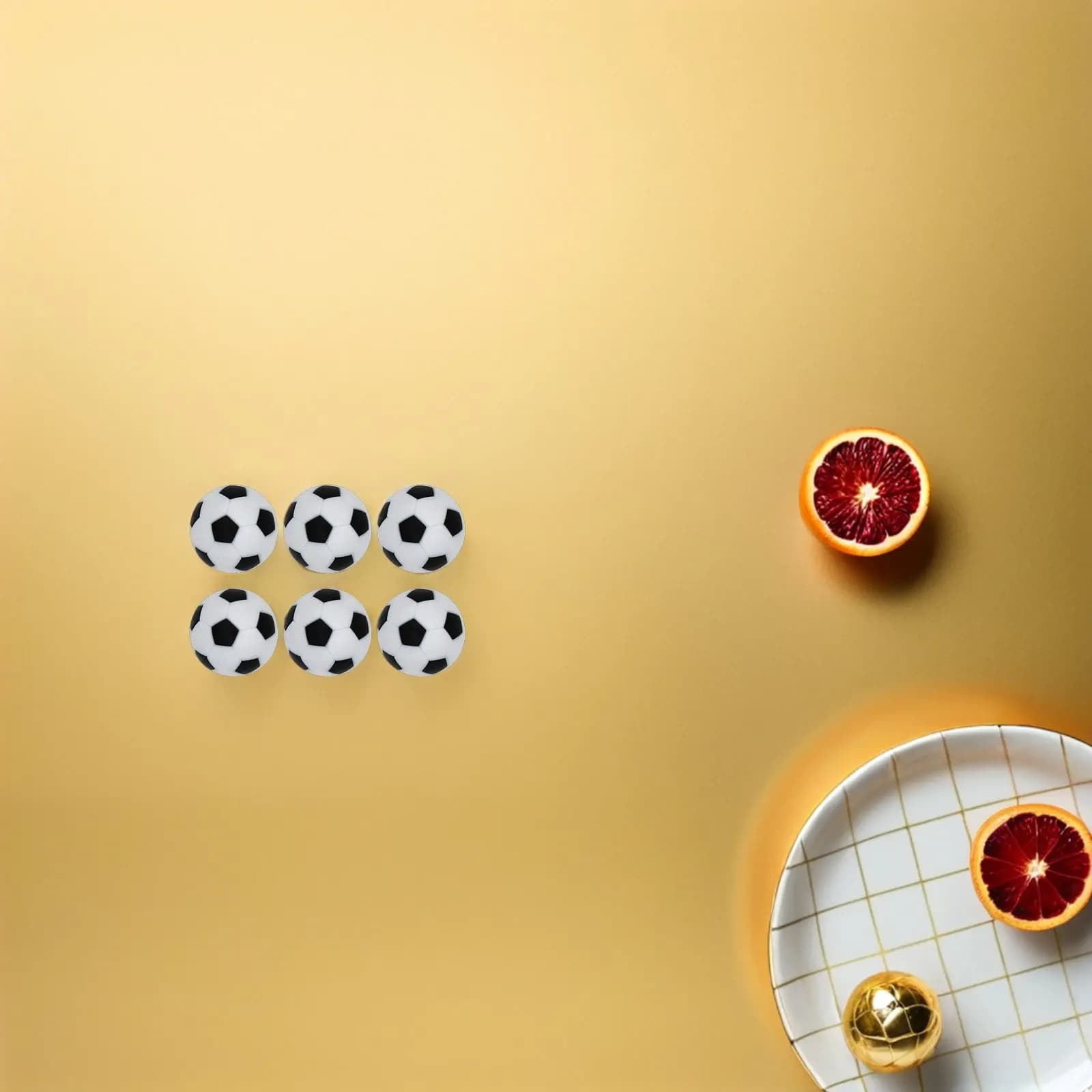 6/10 Pezzi Mini Palloni da Calcio in Materiale HIPS, Palline di Ricambio per Calcio da Tavolo, 2,3 cm