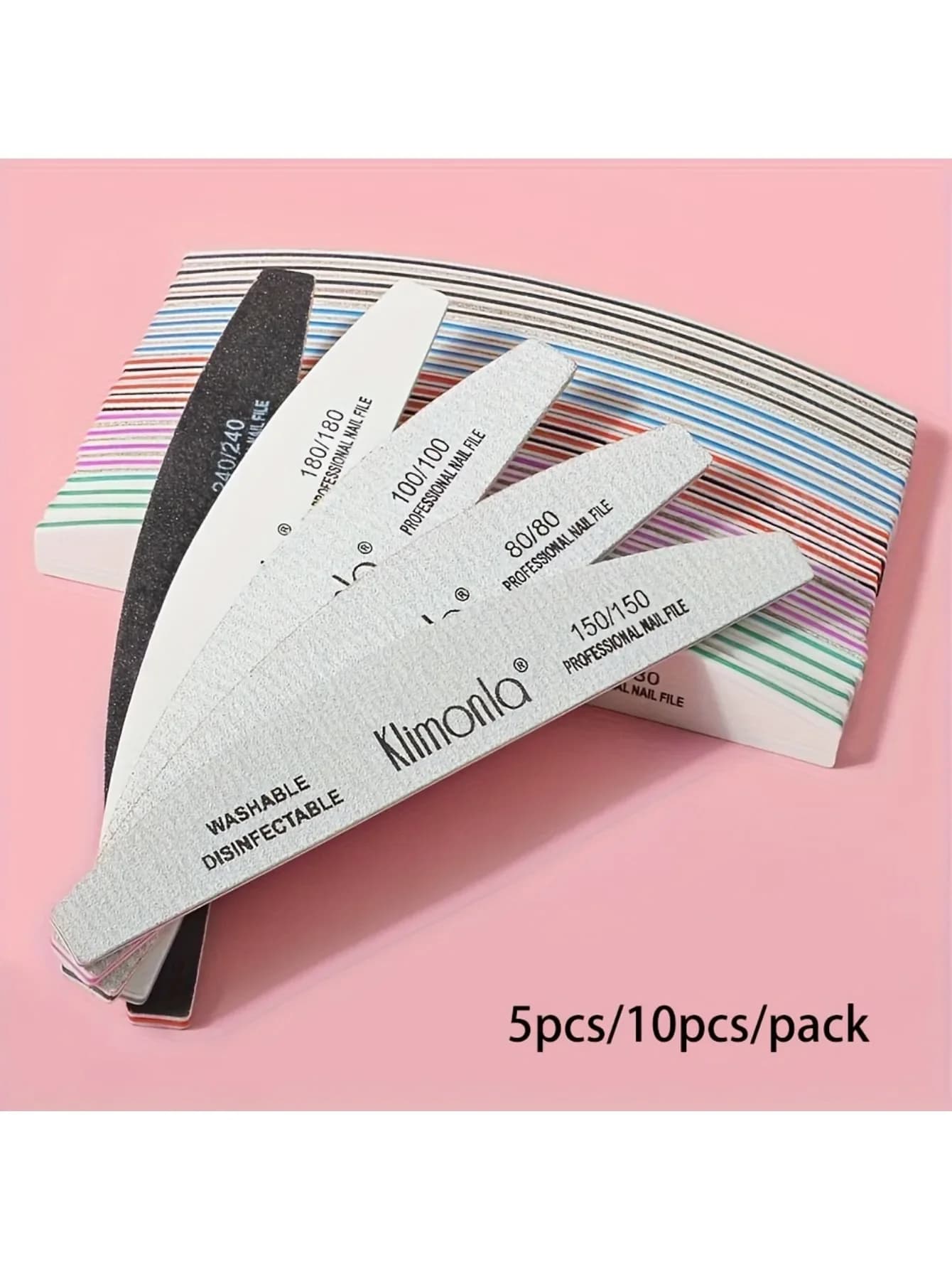 Professional abrasive strips for polishing and shaping nails, tools for nail art, polishing nail limettes, set of 5 and 10 pieces for a seminal.
