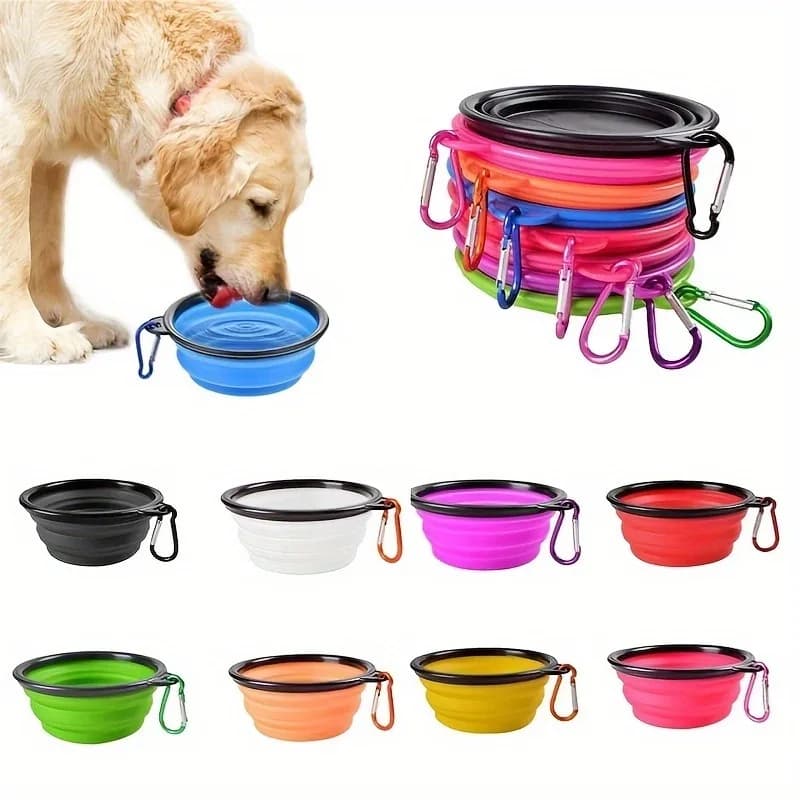1pc Portable Pet Food Bowl: Foldable & Durable TPR Bowl For Dogs & Cats
