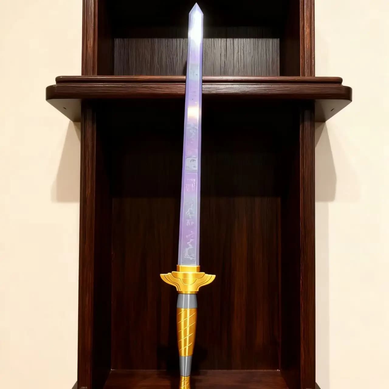 Spada Telescopica Viola Rumi Demon Hunter, Accessorio Cosplay con Simbolo, Spada Lunga in Plastica, Regalo per Appassionati di Fantasy
