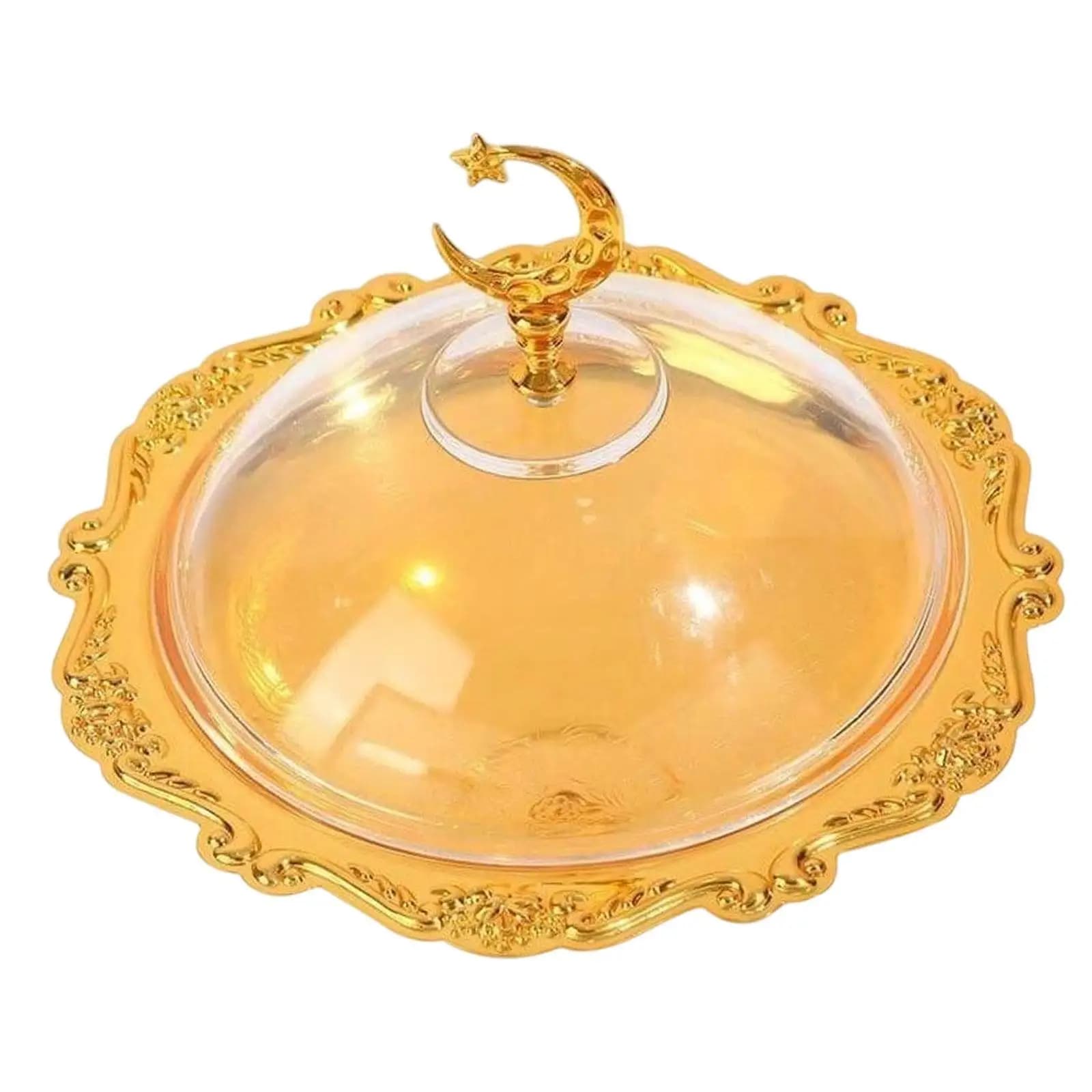 Vassoio per Servire Snack, Piatto per Caramelle con Coperchio in Acrilico, Vassoio Decorativo per Frutta Secca