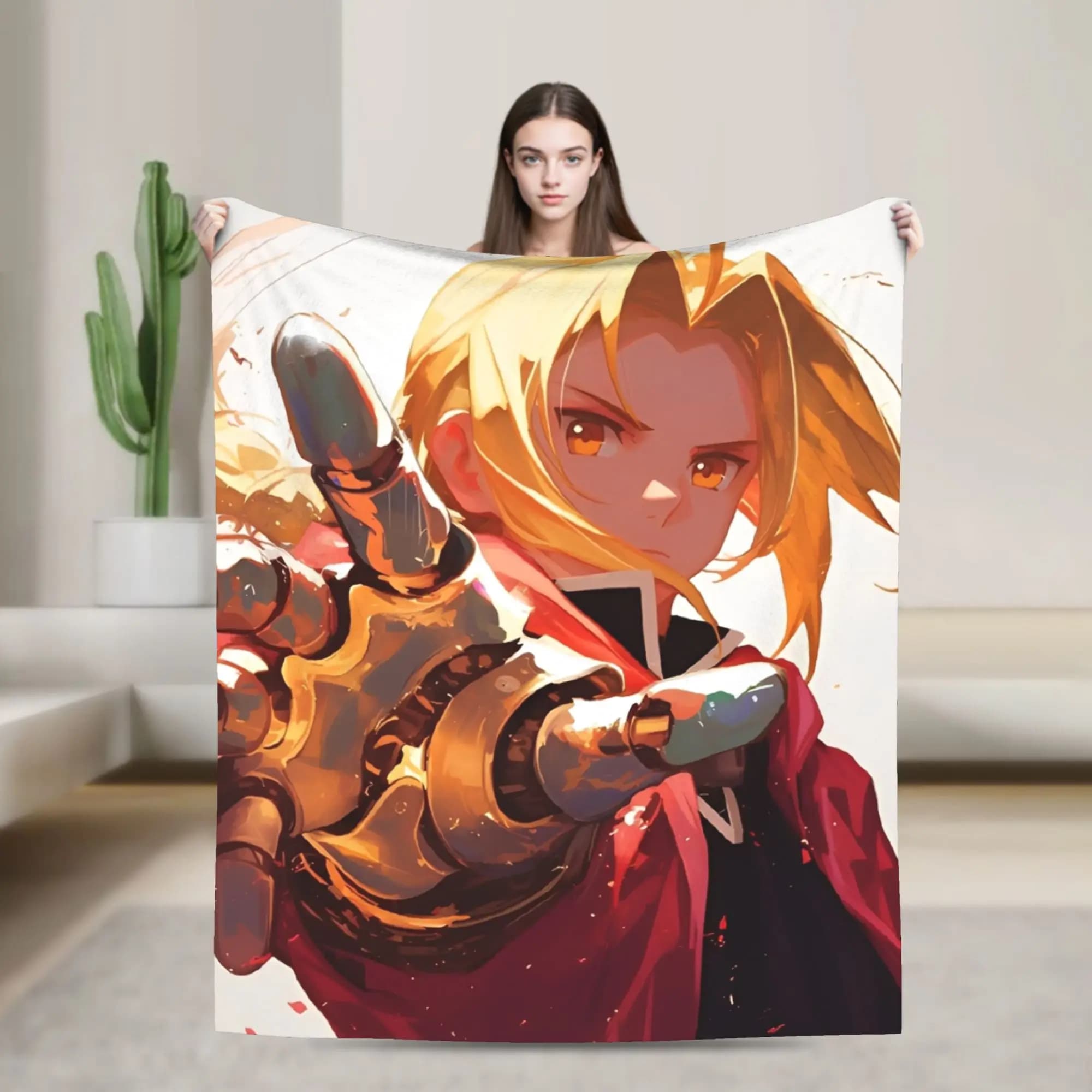 Warm Soft BlanketChildren Picnic Fullmetal alchemist Throw Blanket Flannel Bedspread For Bedroom Comfortable Sofa Bed Cover