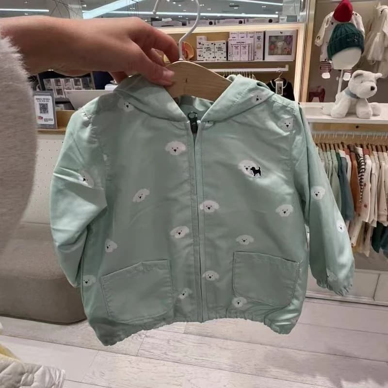 Cute Double Layer Hooded Jacket for Kids Spring Summer Fashionable Ear Design Top Outerwear Korean Style Regular Thickness