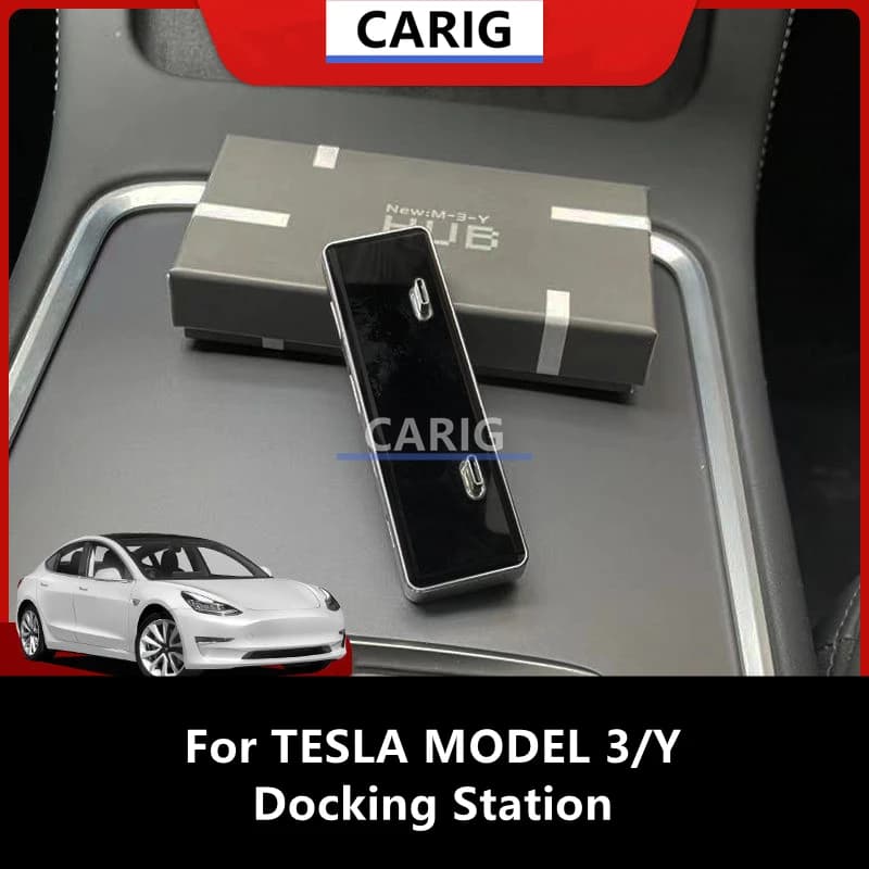 Per TESLA MODEL 3/Y Docking Station 27W, testa di conversione USB Splitter Hub Cambia accessori decorativi