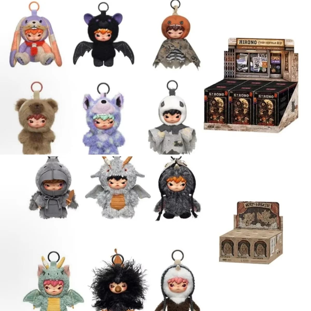 POP MART Hirono Mist Walker Series Plush Doll Pendant Trendy Mystery Box Anime Action Figure Blind Box Toys Model Ornament Doll