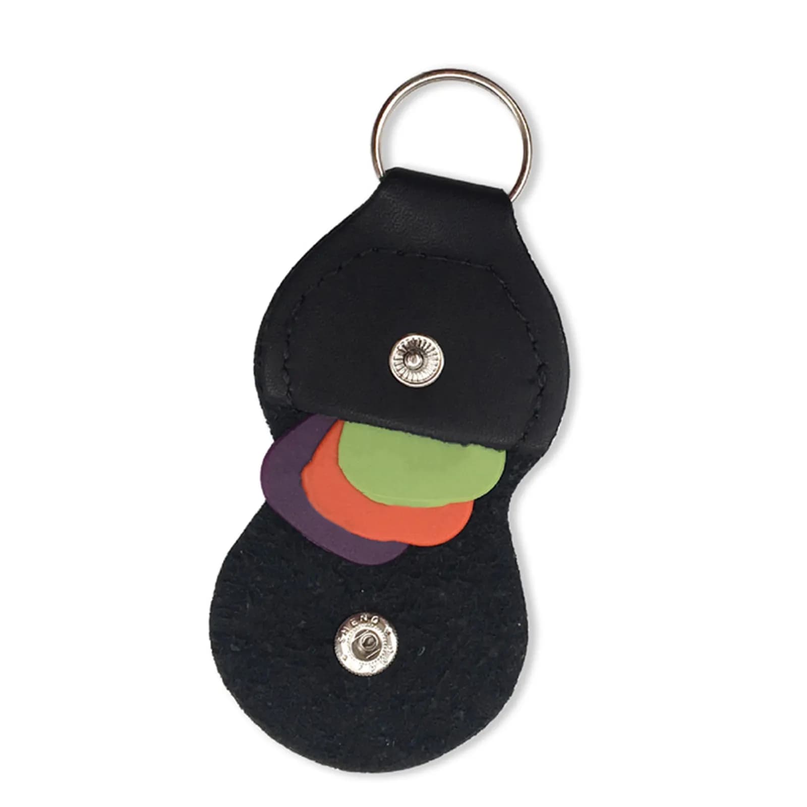 5Pcs Guitar Pick Case PU Portable Storage Bag Holder Keychain Stable Pick Carrier for Acoustic Electric Ukulele Banjo