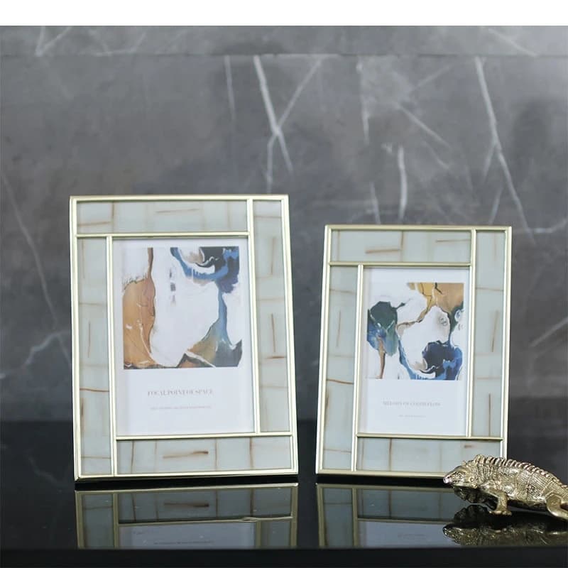 6/7 Inch Gold Plated Picture Frames Room Aesthetics Modern Photo Frame Figures Portrait Framed Art Desk Decoration Ornaments