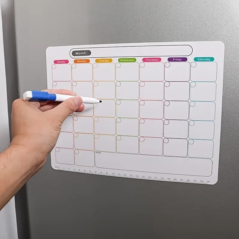Un magnete da frigorifero, agenda mensile e settimanale, adesivo calendario magnetico, bacheca morbida per appunti