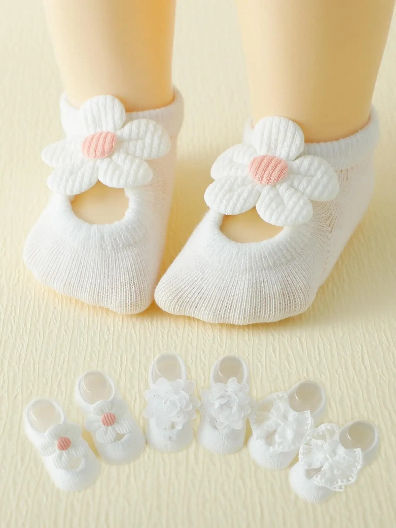 Cute Baby Floor Socks Set Non-Slip Breathable Newborn Infant Slipper Socks Soft Toddler First Walkers Preemie Booties for Boys Girls Daily Indoor Wear Birthday Gift